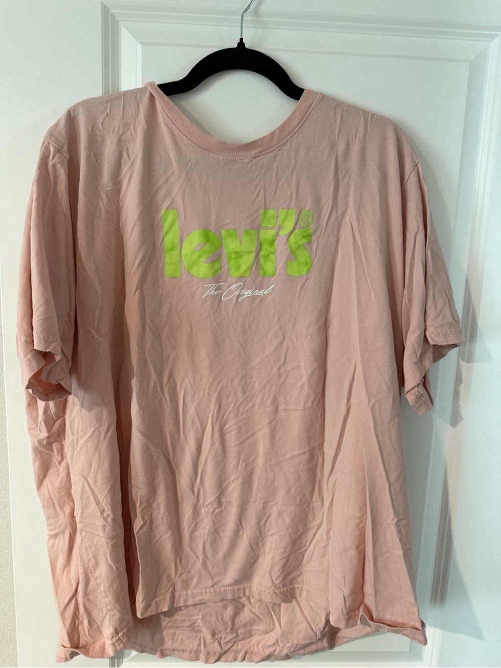 Levi's Pink Tee with Neon Green Logo